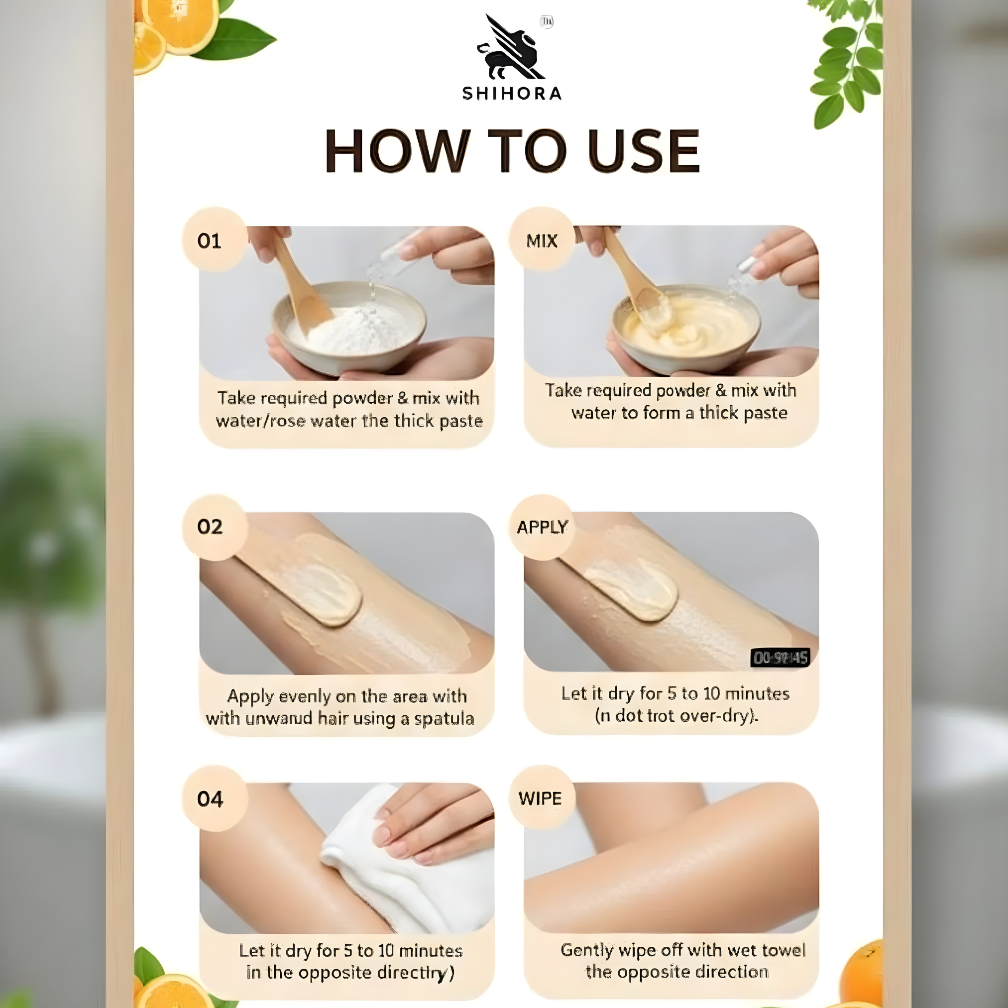 Shihora Natural Hair Removal Wax Powder – Painless & Instant Smooth Skin for Men & Women (Organic Formula)