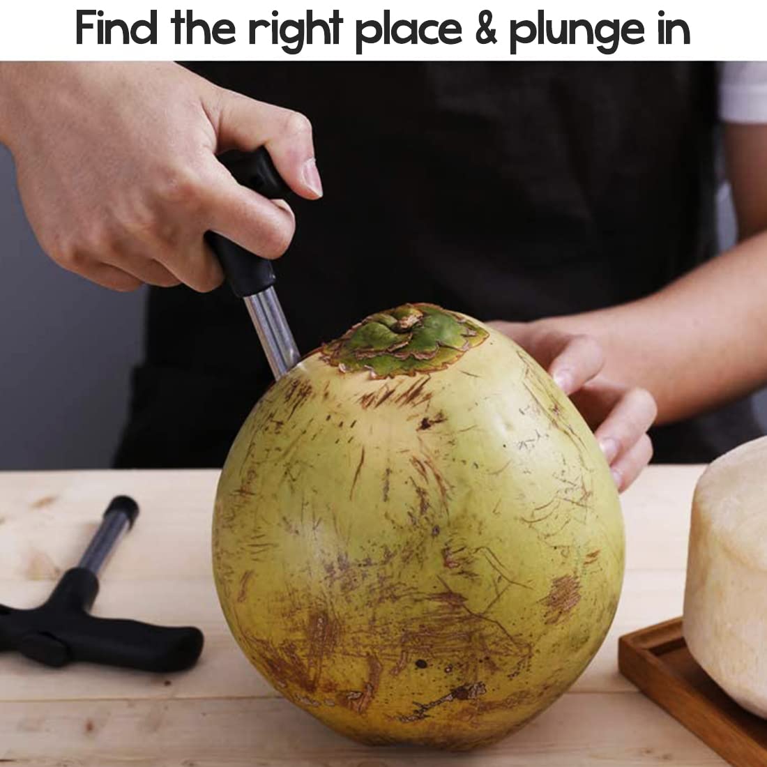 Stainless Steel Anti-Rust Coconut Knife Opener Tool